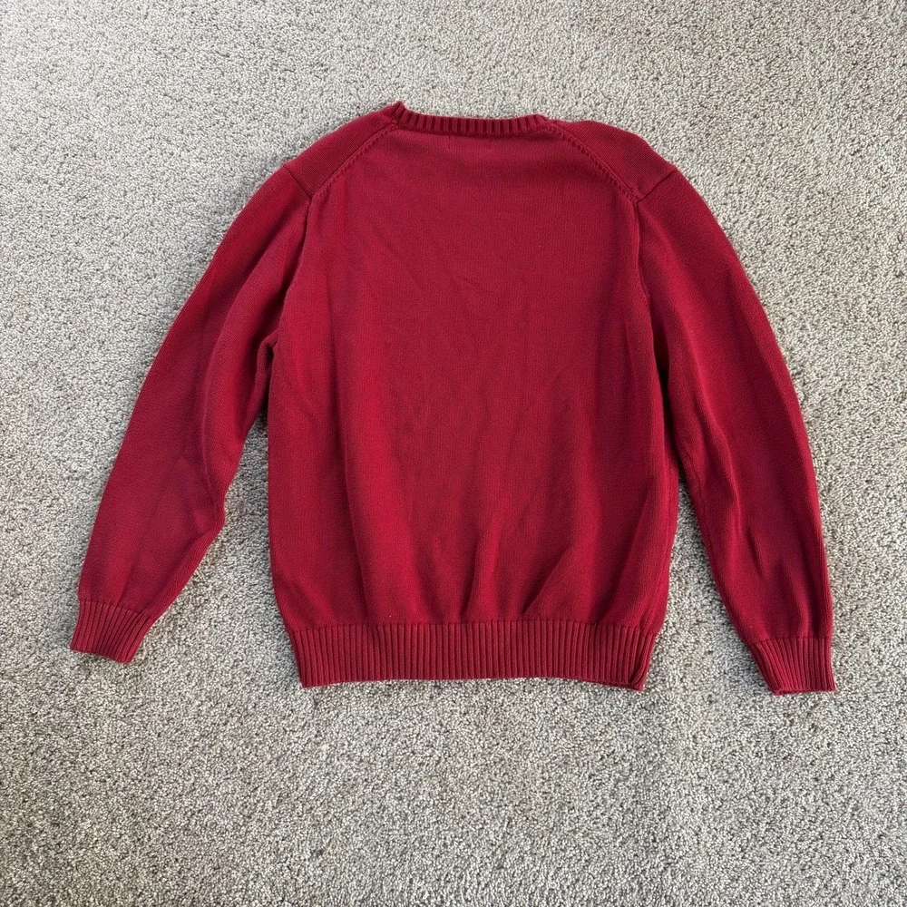 Polo Ralph Lauren Sweater Mens XL Red Tight Knit Crewneck Pullover Logo